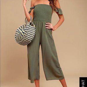 Lulus NWT Off the Shoulder Midi Jumpsuit